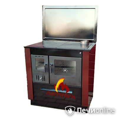 Отопительно-варочная печь МастерПечь ПВ-07 экстра с духовым шкафом, 7.2 кВт (шоколад) в Челябинске